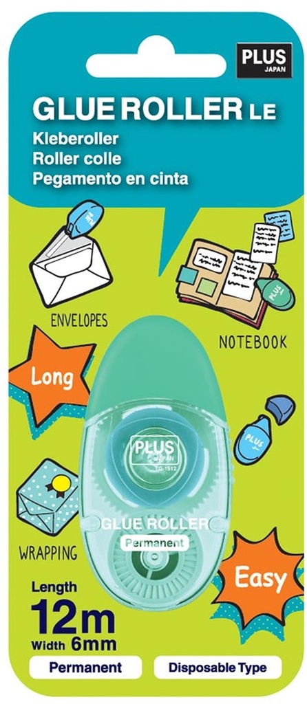Lijmroller PLUS 6mmx12m groen