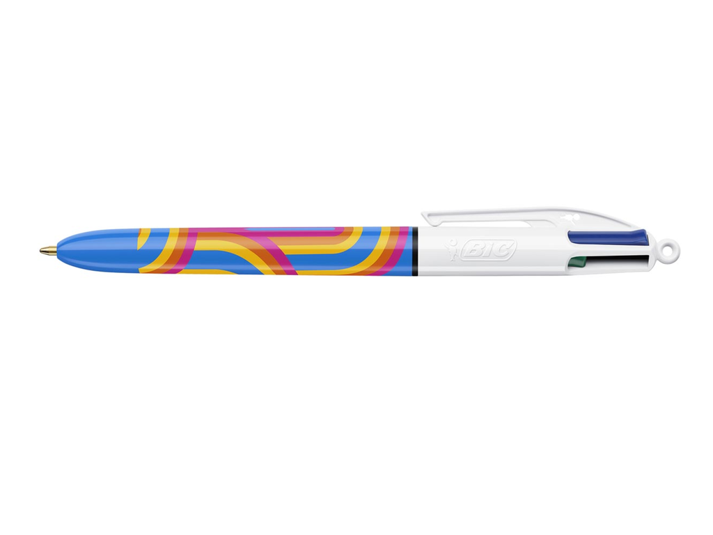 Balpen Bic 4 Colours Lines medium punt blauw