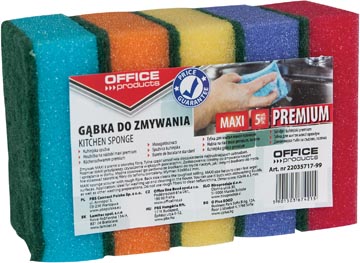 Schuurspons Office Products 6,2x9,6cm assorti (5)