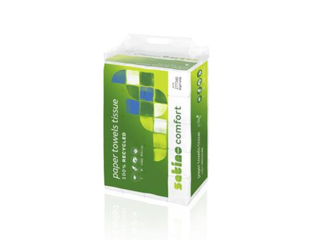 Handdoeken Satino 20,6x32cm 2-laags 120vel 277340 wit (3000)