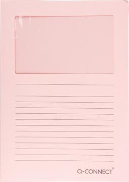 L-map Q-Connect met venster A4 120gr lichtroze (100)