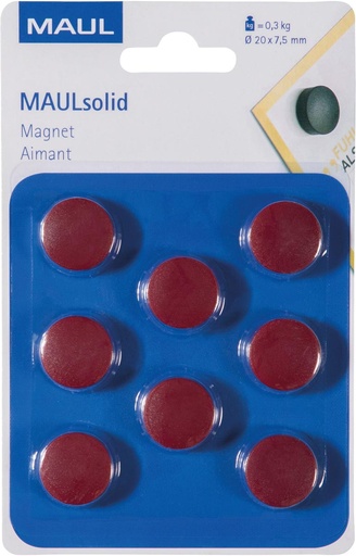 [TIM-6165225] Magneet Maul MaulSolid Ø20mm (8) (rood)
