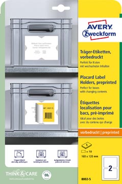 Positioneeretiket Avery 02 etik/bl 160x120mm voorbedrukt wit 5bl/d (10)