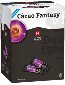 Cacao poedersticks chocolademelk Douwe Egberts Cacao fantasy 20g (100)