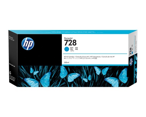 [HP-HPF9K17A] Cartridge HP Inkjet 728 DesignJet T730 300ml  (CY (cyaan))