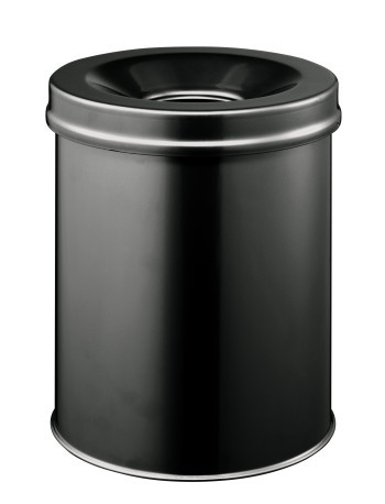 [DUR-330501] Afvalbak Durable Safe metaal rond 15L met vlamdover (zwart)