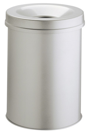 [DUR-330510] Afvalbak Durable Safe metaal rond 15L met vlamdover (grijs)
