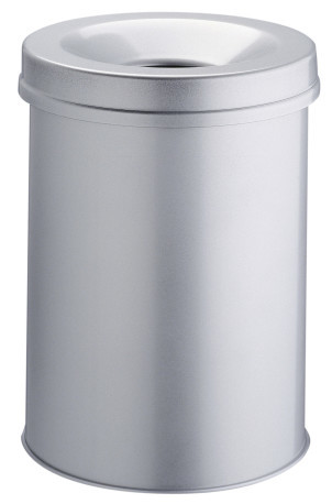 [DUR-330610] Afvalbak Durable Safe metaal rond 30L met vlamdover (grijs)