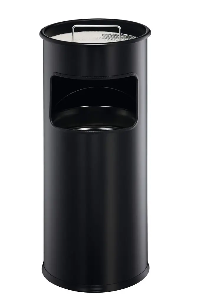 Afvalbak Durable metaal rond 17L met asbak