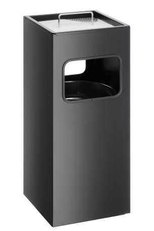 [DUR-333101] Afvalbak Durable metaal vierkant 17L met asbak (zwart)