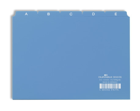 Tabkaarten Durable PP A5 indeling 5/5 A-Z bedrukte tabs