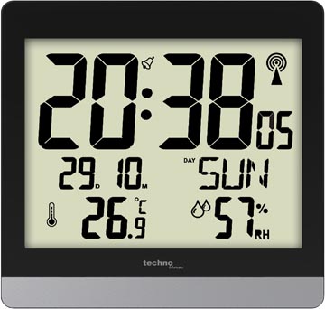 Klok Technoline WS 8014 20x2,9x18,9cm digitaal radiogestuurd