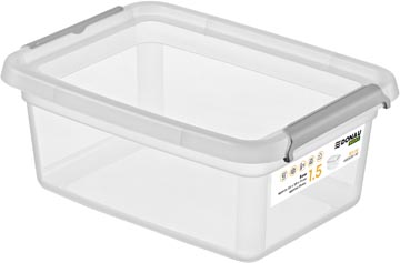Opbergdoos Donau Home 1,5L transparant