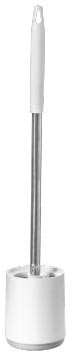 Toiletborstel kunststof met ronde voet ophangbaar wit