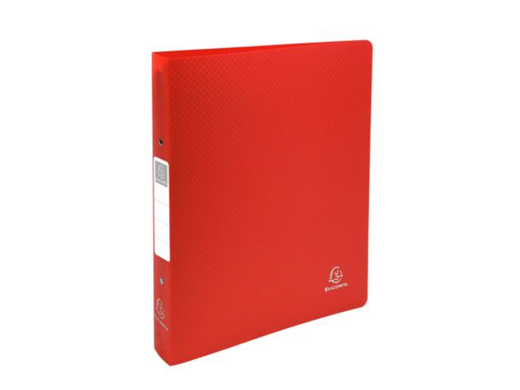 Ringmap Exacompta PP 10/10E A4 maxi 2 ringen 30mm rug 40mm met rugetiket opaak rood
