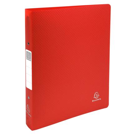 Ringmap Exacompta PP 10/10E A4 maxi 2 ringen 30mm rug 40mm met rugetiket opaak rood