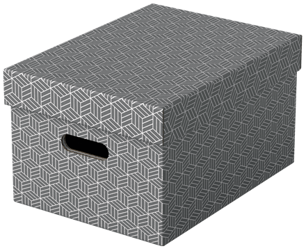 [ESS-628283] Esselte Home middelgrote opberg-en geschenkdoos karton (3) (grijs)