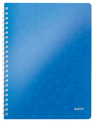 [ESS-46370036] Spiraalschrift Leitz WOW PP A4 gelijnd 160blz metallic (blauw)
