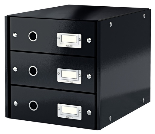 [ESS-60480095] Ladenblok Leitz Click&Store WOW PP A4 3 laden metallic (zwart)