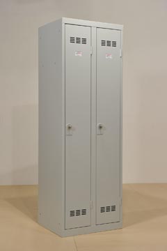 Garderobekast propere industrie lockers Henry Pierre 180x60cm 2 deuren grijs