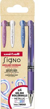 Gelroller Uni-ball Signo Broad Creative brede punt 1mm roze wit blauw paars (4)