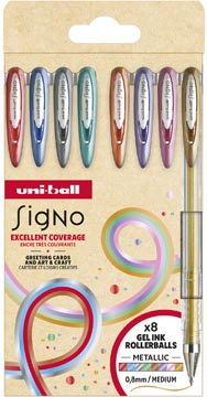Gelroller Uni-ball Signo Metallic medium punt 0,8mm assorti (8)