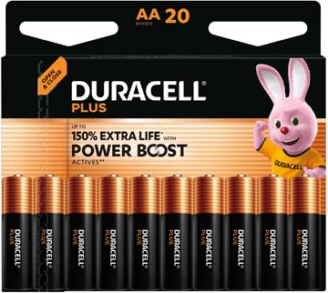 Batterij Duracell Plus 100% AA (20) (141056)