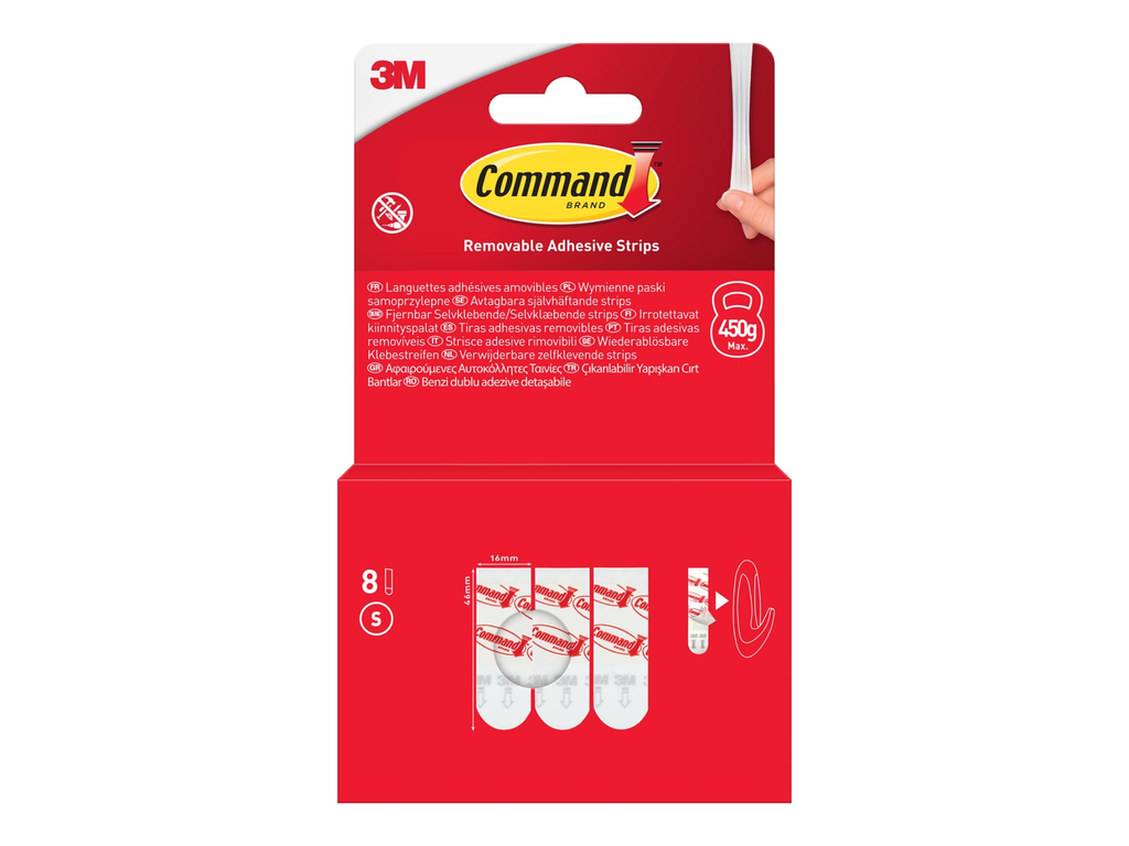 Kleefstrips Command klein wit (8)