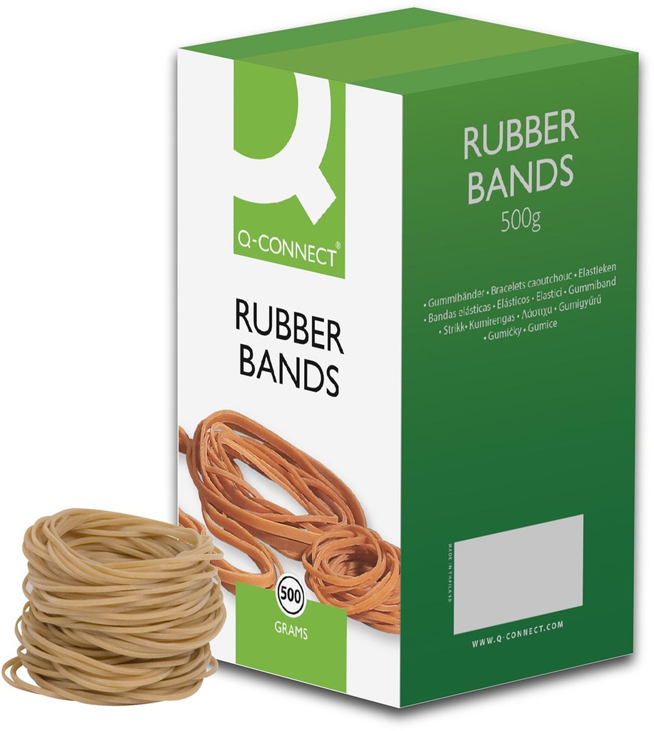 Elastieken Q-Connect breedte 1,5mm lengte 90mm nr 19 500g