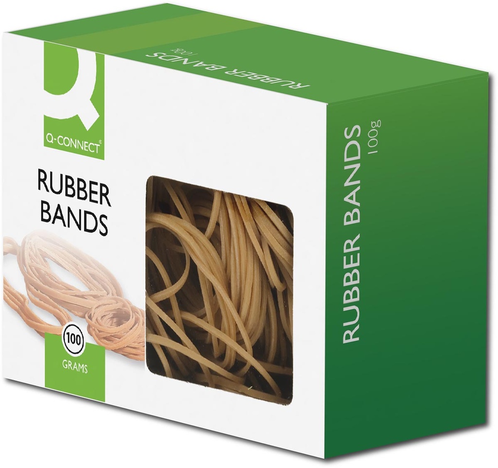 Elastieken Q-Connect breedte 1,5mm lengte 80mm nr 18 100g