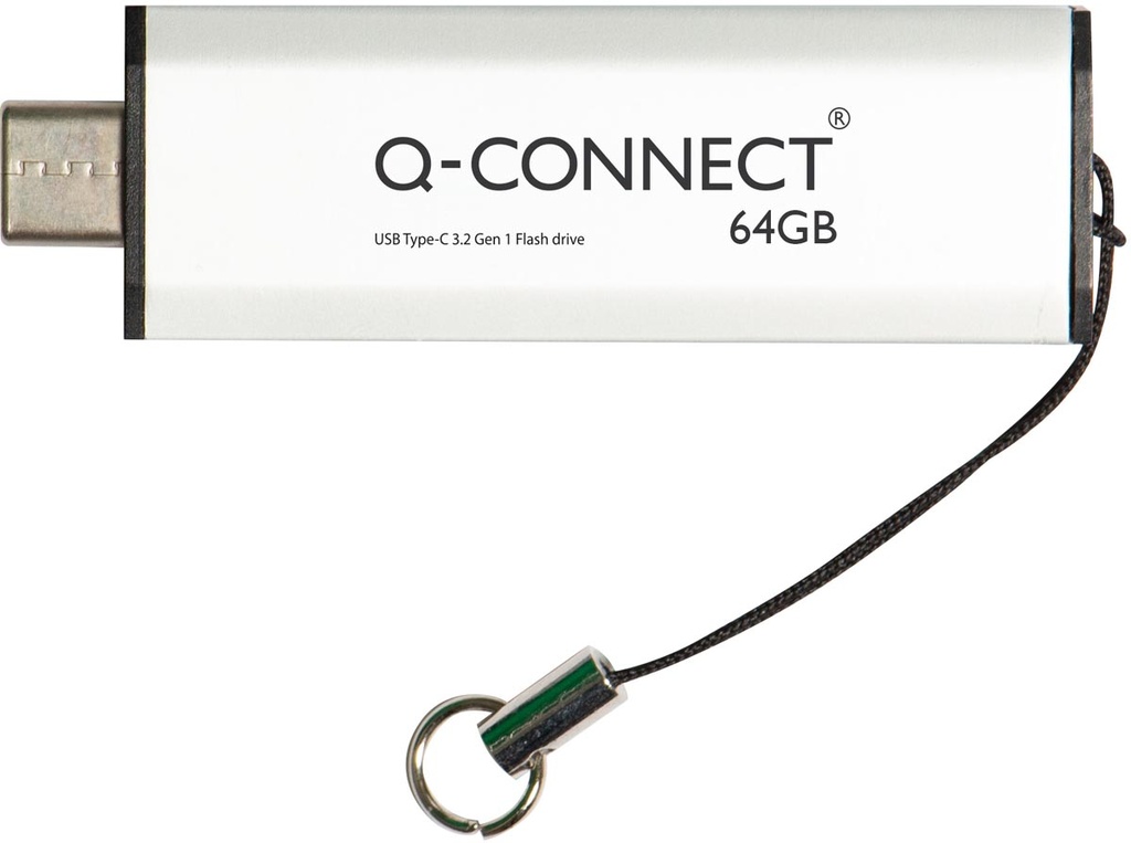 USB-stick Q-Connect USB-C 3.2 Gen1 64GB zilver
