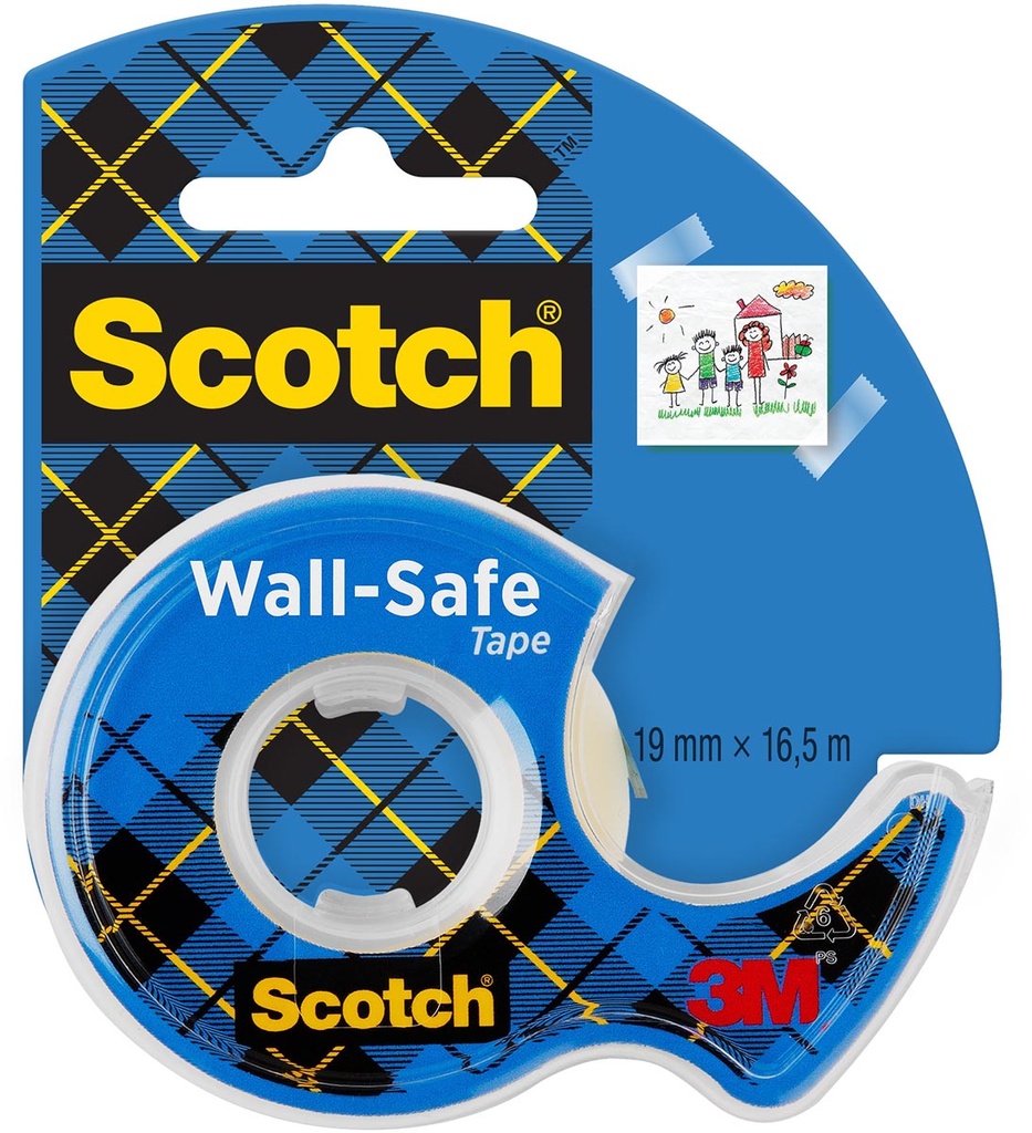Tape Scotch Wall-Safe 19mmx16,5m op blister