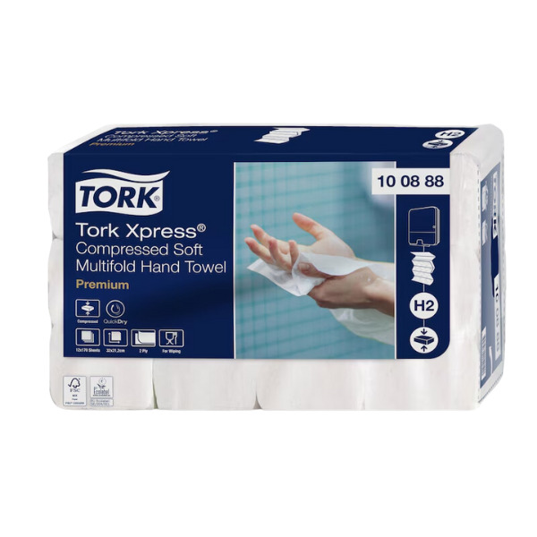 Handdoeken Tork Xpress Compressed Soft Multifold Premium H2 2-laags 170vel (12)
