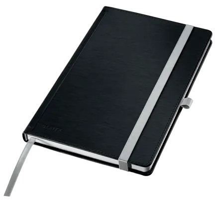 Notitieboek Leitz Style karton A5 harde kaft gelijnd zwart