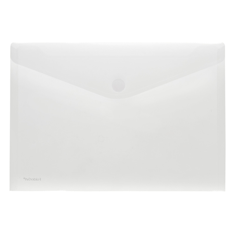 Documentmap Foldersys PP A4 envelop met velcro transparant
