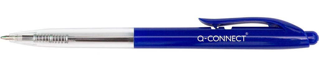 Balpen Q-Connect The Clicker medium punt 0,7mm intrekbaar blauw (20)