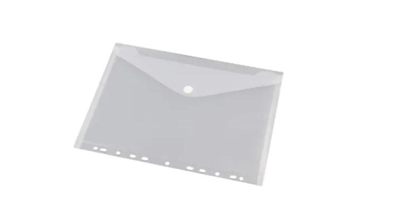 Documentmap PP A4 met velcro sluiting geperforeerd wit (10)