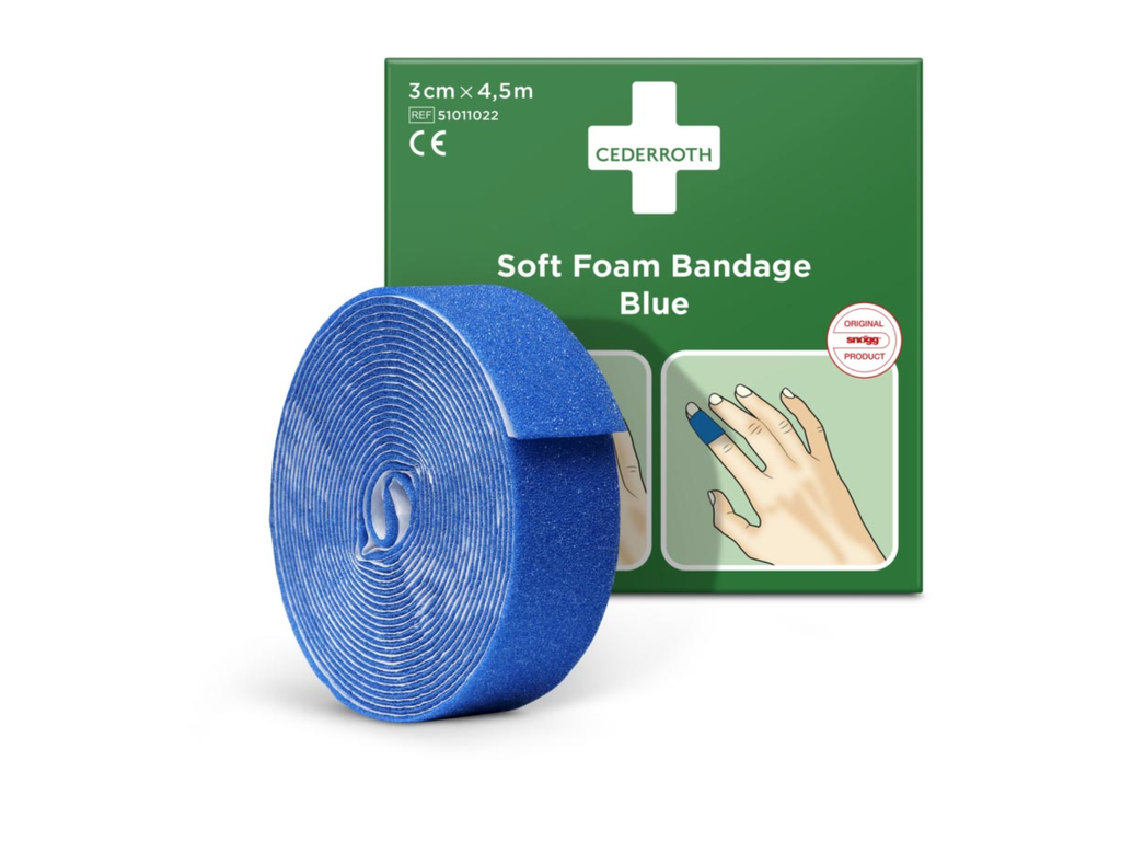 Schuimverband Cederroth 6cmx4,5m zelfklevend blauw