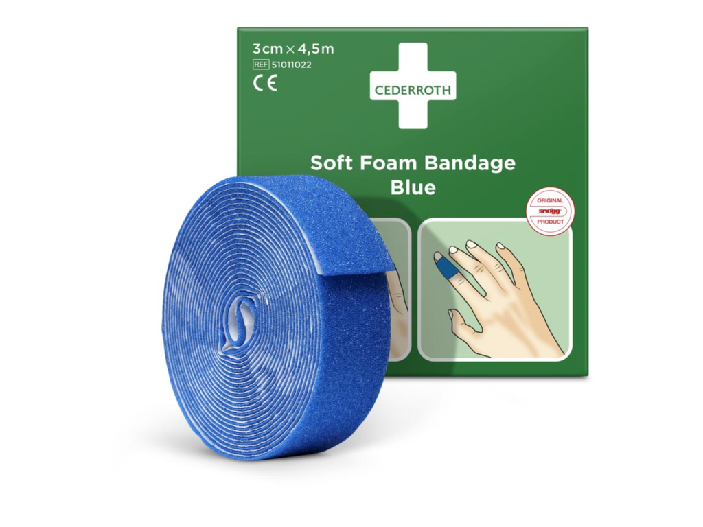 Schuimverband Cederroth 6cmx4,5m zelfklevend blauw