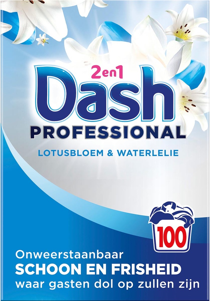 Waspoeder Dash Professional 2 in 1 Lotus Flower and Water Lily doos 5,5 kg 100 wasbeurten