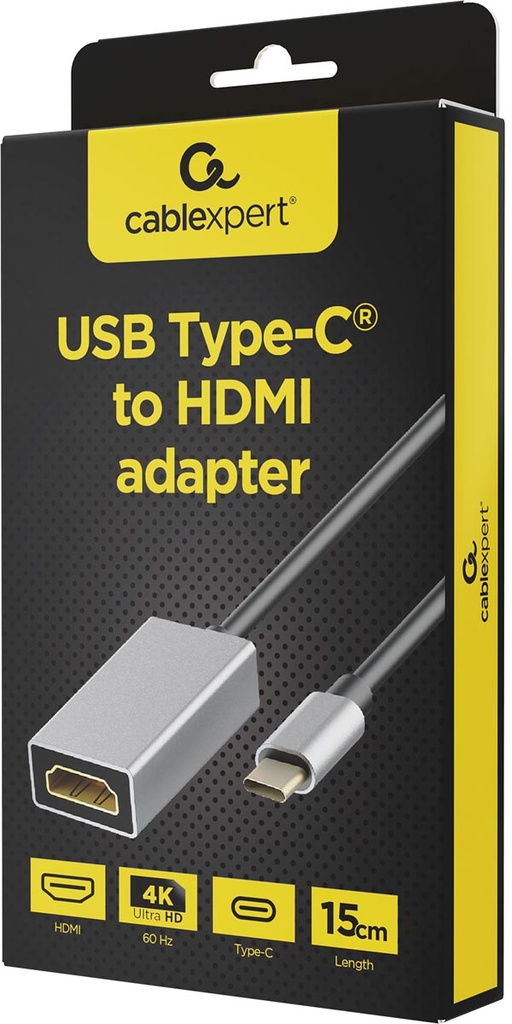 Kabel Cablepert adapter USB-C naar HDMI 0,15m zwart