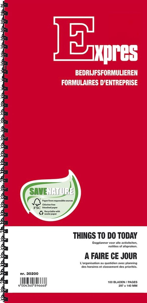 Planner Sigel Things To Do Today 29,7x14cm internationaal