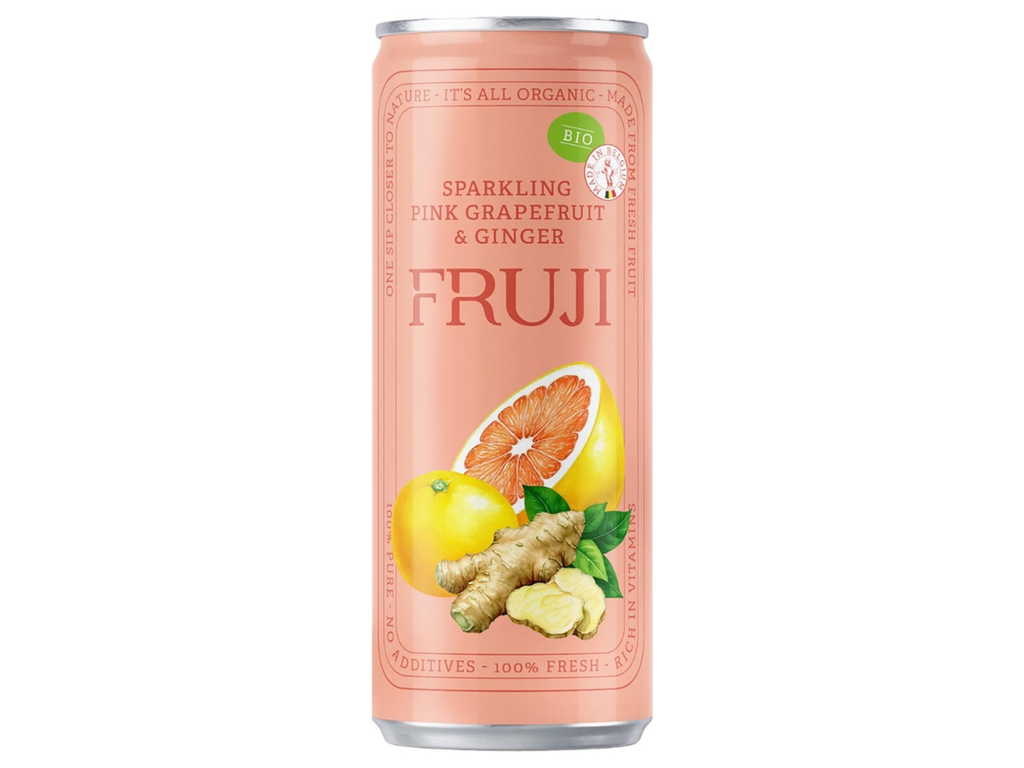 Frisdrank Fruji limonade sparkling grapefruit & ginger Bio blik 25cl (12)