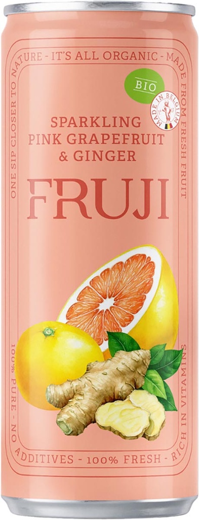 Frisdrank Fruji limonade sparkling grapefruit & ginger Bio blik 25cl (12)