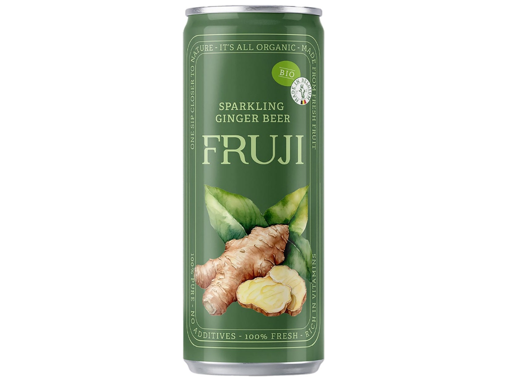 Frisdrank Fruji limonade sparkling gingerbeer Bio blik 25cl (12)