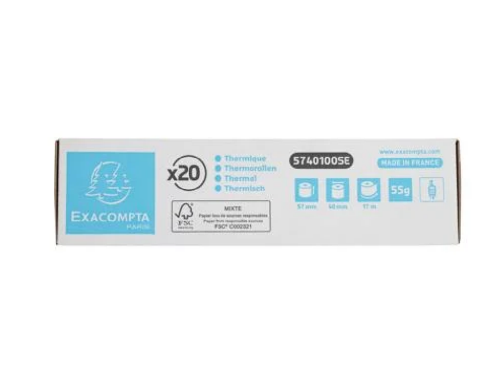 Thermische kassarol Exacompta 57x40x12 17m 1-laags 55gr wit (20)