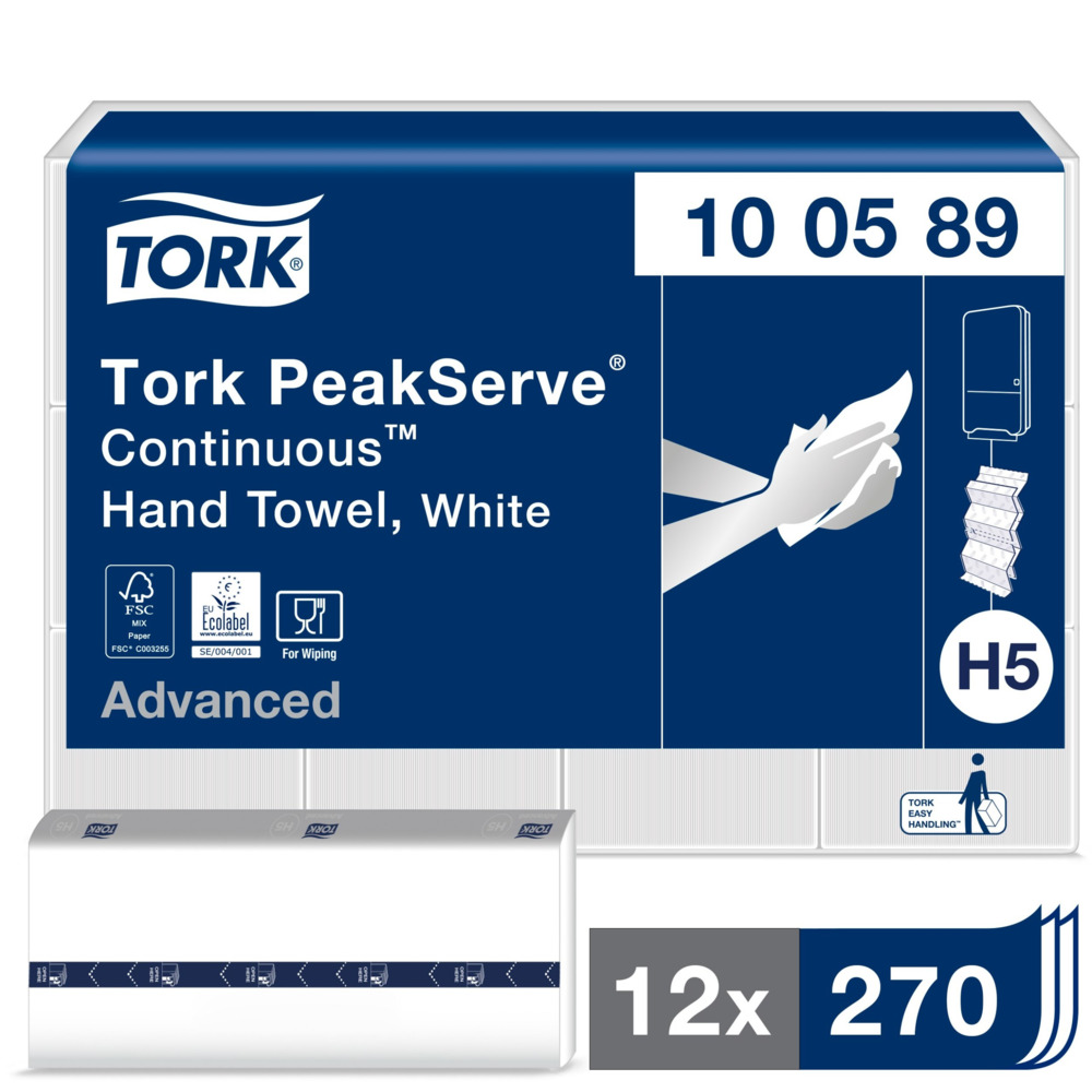 Handdoeken Tork PeakServe continue H5 1-laags 270vel (12) - FSC mix credit