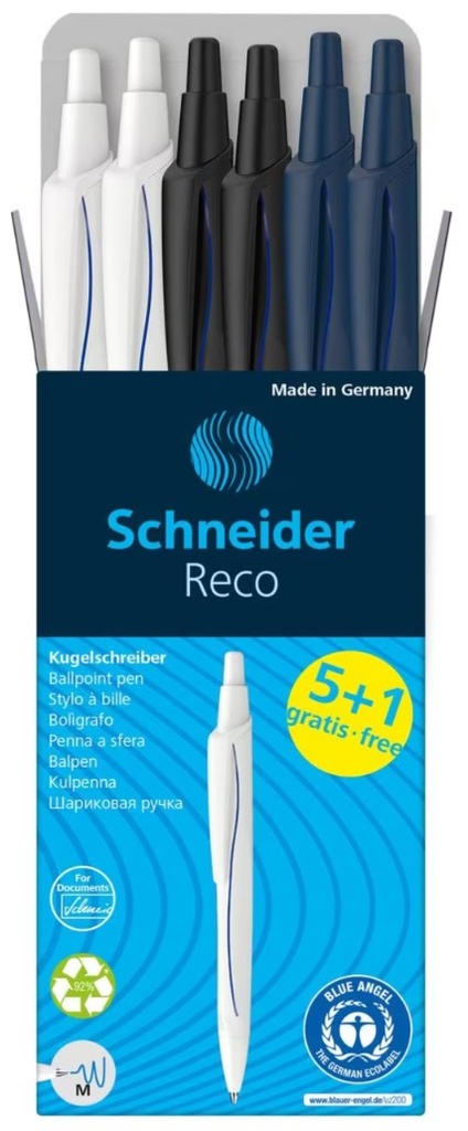 Balpen Schneider Reco assorti 5+1 gratis (6)