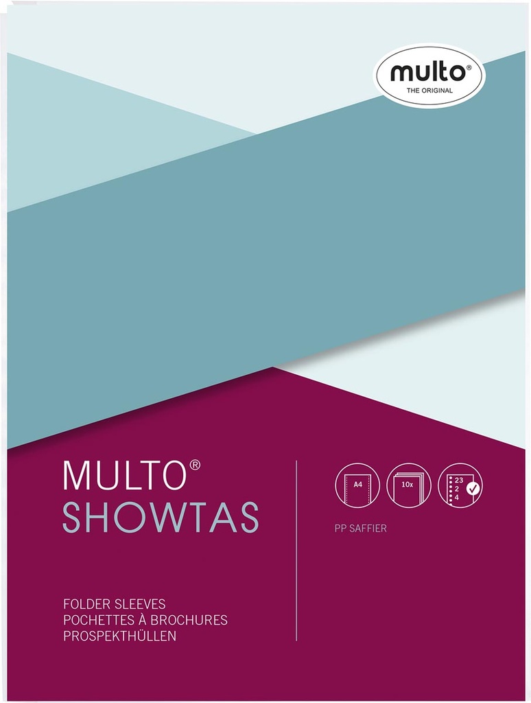 Showtas Multo geperforeerde  ft A4 23-gaatsperforatie 80 micron, gekorreld (10)