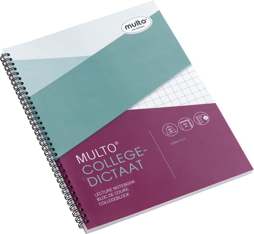 Multo collegedictaat ft A4, geruit 10 mm, 23-gaats